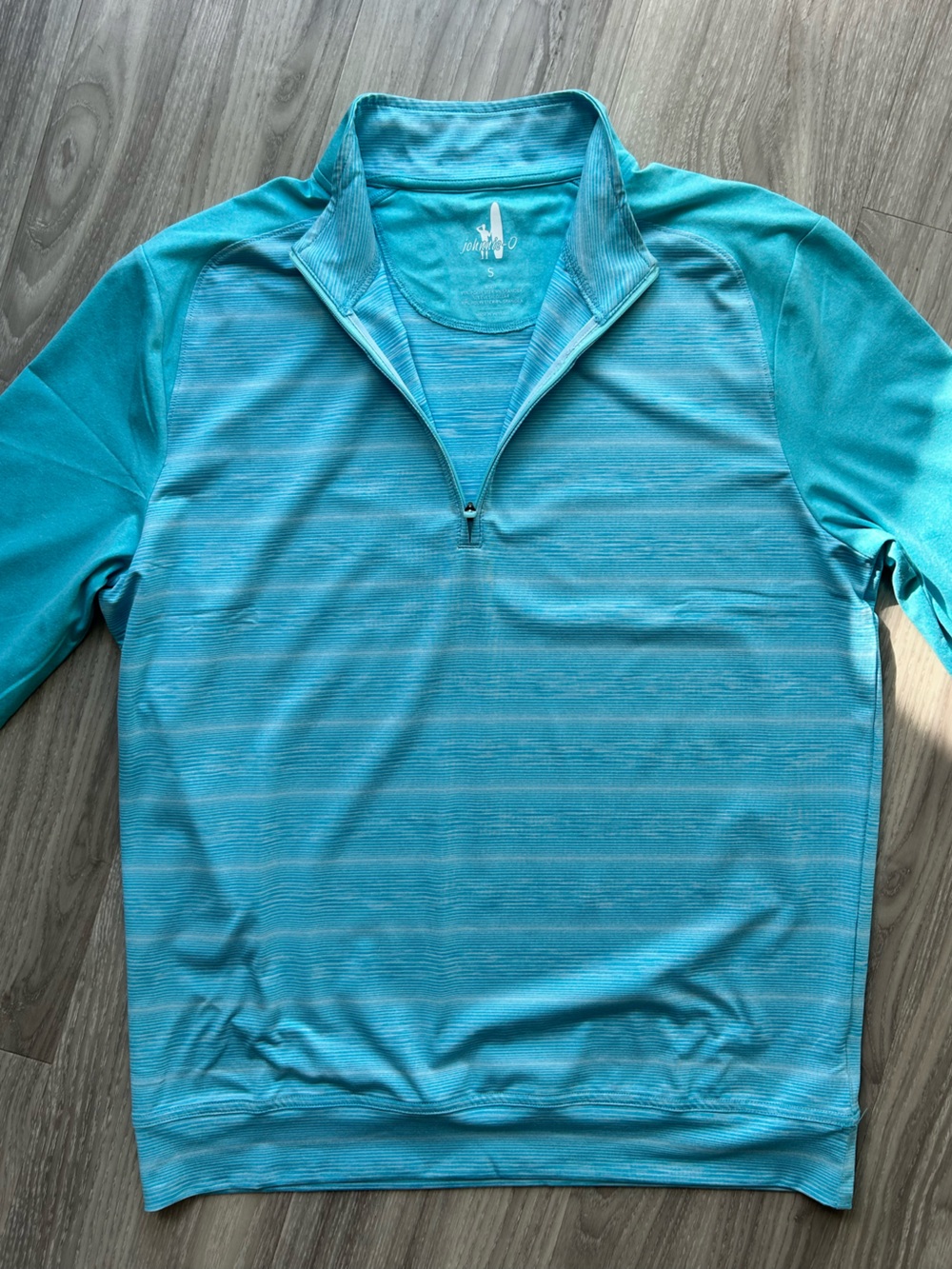 johnnie-O | Aqua Blue Long-Sleeve Quarter Zip Pullover (Small)